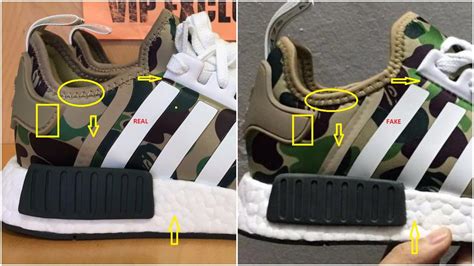 fake adidas nmd bape|how to identify nmd shoes.